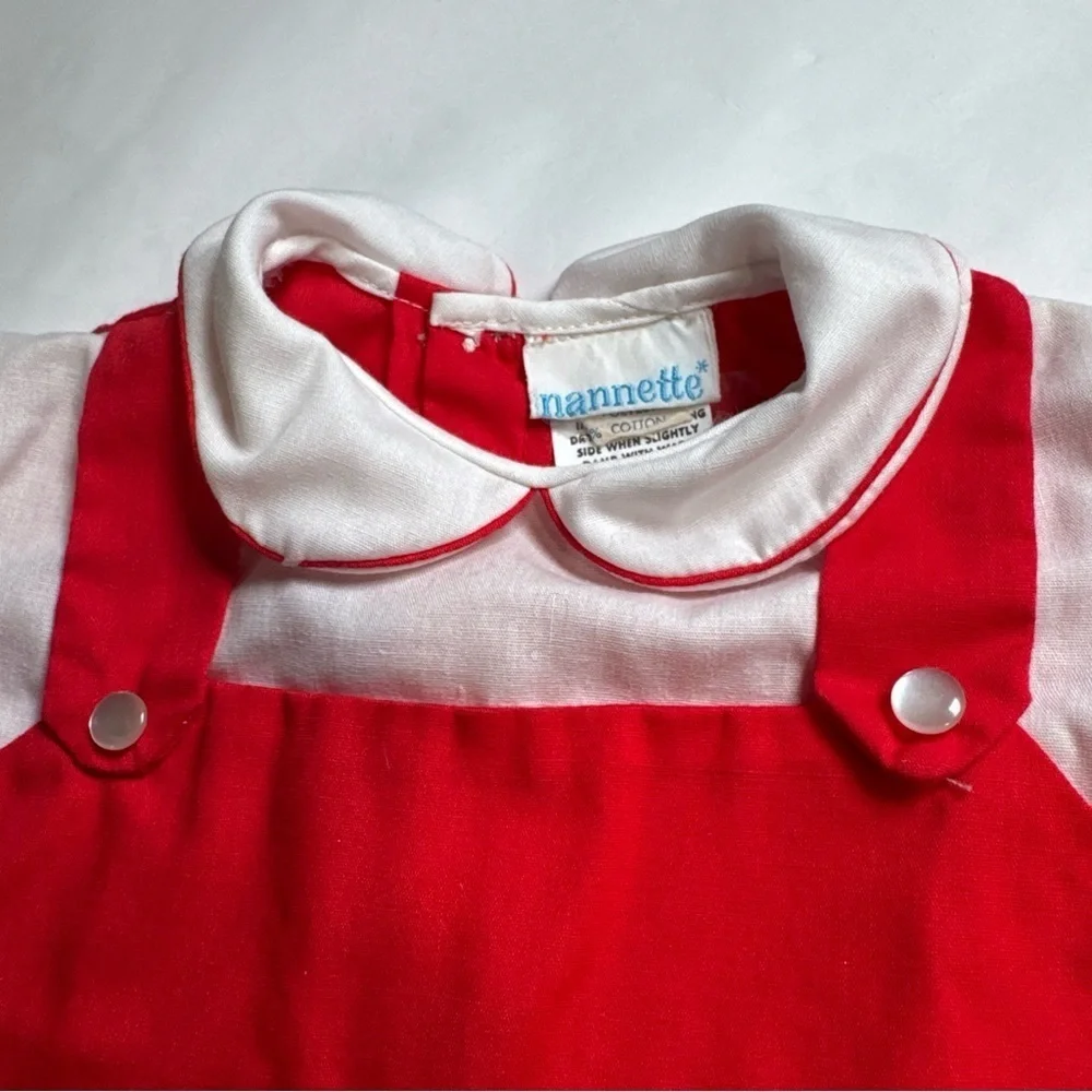 Vintage Nannette Vibrant Red and White Apparel